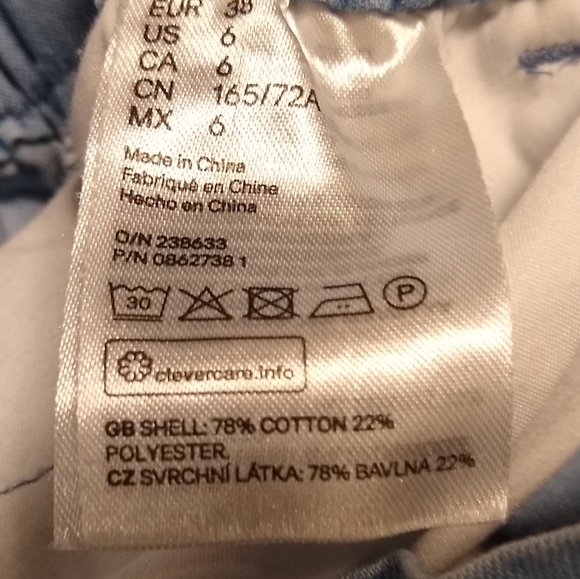 H&M &Denim chambray wide leg paper bag waist cropped pants, 6 - Picture 7 of 15